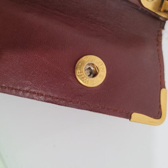 Cartier 4 Key Hooks Charm Case Wallet Red Bordeaux Burgundy Small Logo Leather - Picture 7 of 12